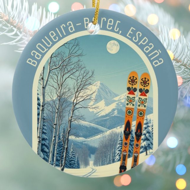 Baqueira-Beret Spain España ski area souvenir  Ceramic Ornament (Creator Uploaded)