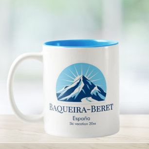 Baqueira-Beret Spain España ski resort souvenir Two-Tone Coffee Mug