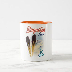 Baqueira Spain travel poster Two-Tone Coffee Mug