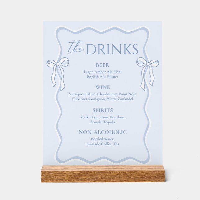 Bar à boissons de mariage bleu poussiéreux de l'ar (Créateur téléchargé)