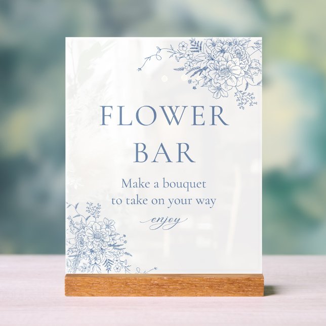 Bar à fleurs pour une Baby Shower Toile Bleue (Créateur téléchargé)