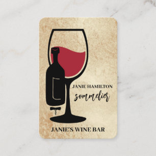Bar à vin rouge QR Code Carte de visite