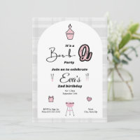 Bar-b-2 Invitation d'anniversaire rose