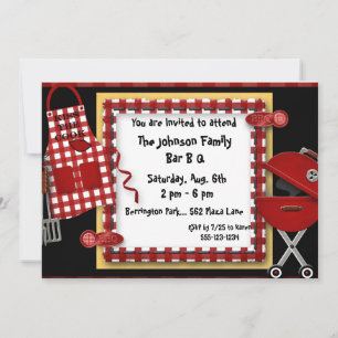 Bar B Q Invitations de la partie de pique-nique Fa