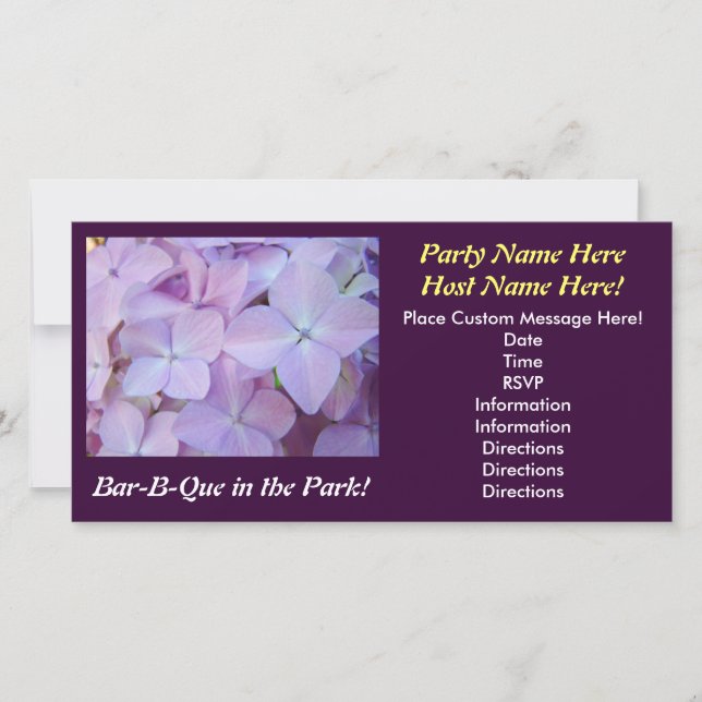 Bar-B-Que in the Park! Invitation Photo Cards (Front)