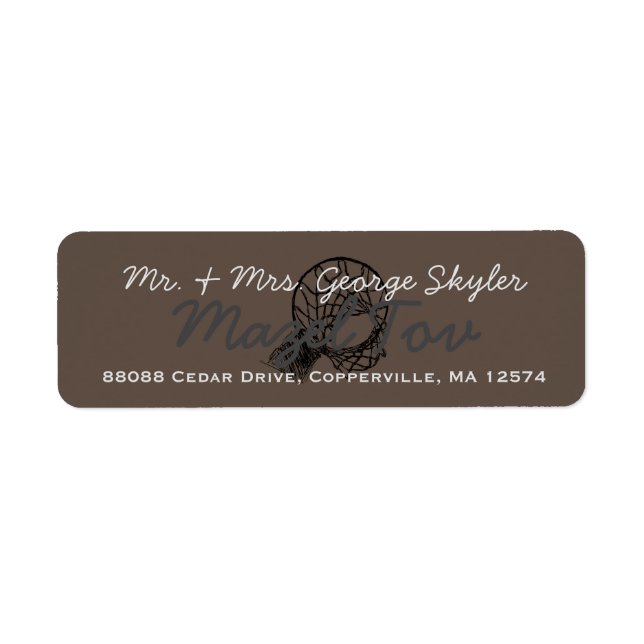 Bar Bat Mitzvah Basketball Return Address Label (Front)