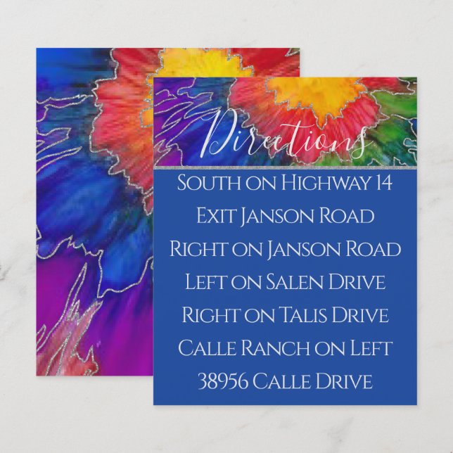 Bar Bat Mitzvah Enclosure/Direction Colourful Inks (Front/Back)