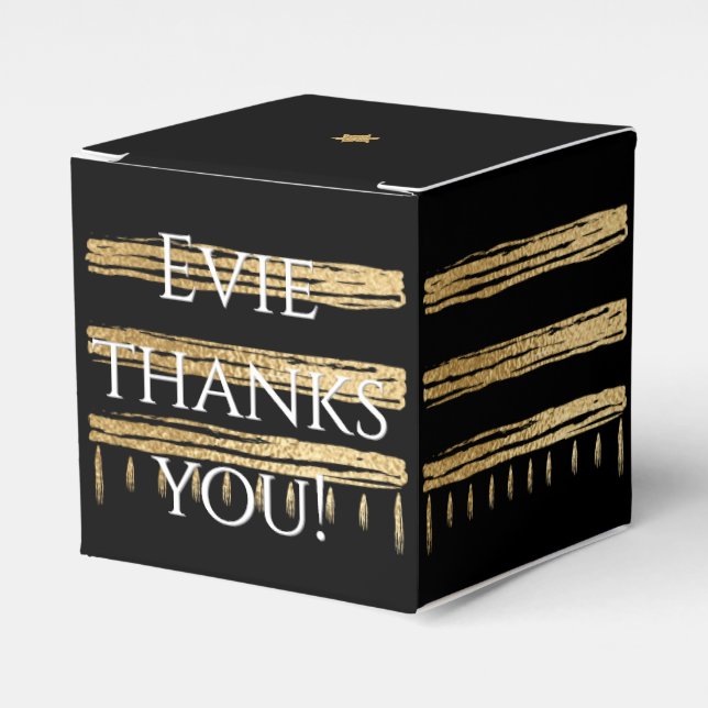 Bar Bat Mitzvah Gold Tallit Classic Favor Box (Front Side)