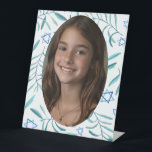Bar Bat Mitzvah Jewish Wedding Botanicals Custom Pedestal Sign<br><div class="desc">Perfect custom sign for a bat mitzvah, bar mitzvah or other Jewish celebration! Hand made watercolor art for you! FULLY CUSTOMIZABLE! Click on “Personalize” above to add your own photo. Click "edit using design tool" to ad text, colours and placements. Check my shop for different sign types and colours. THANK...</div>