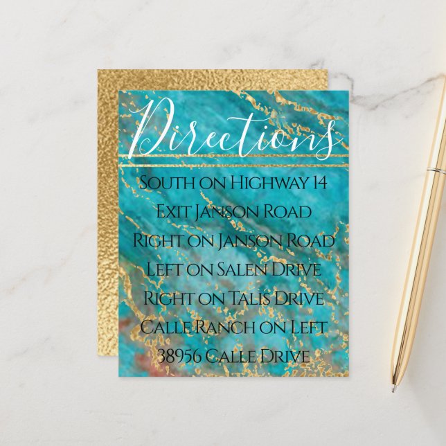 Bar Bat Mitzvah Out of this World Direction Card (Front/Back In Situ)