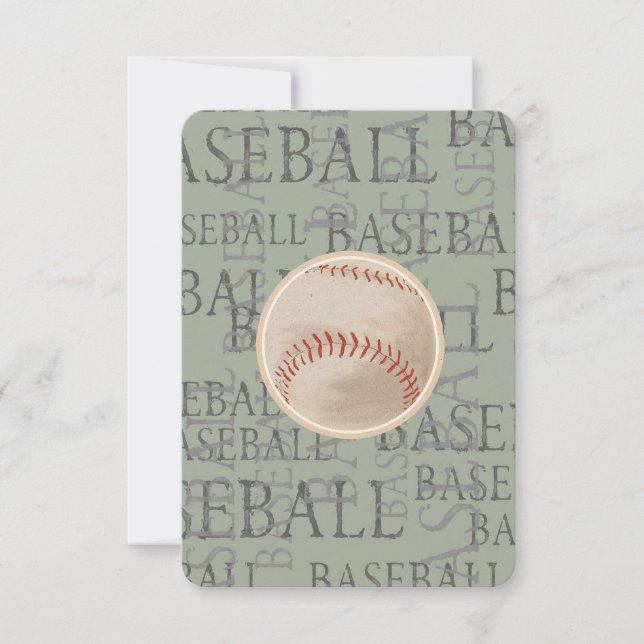 Bar Bat Mitzvah RSVP Card Baseball Theme (Front)