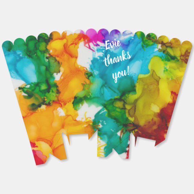 Bar Bat Mitzvah splash of Colour Favor Box (Unfolded)