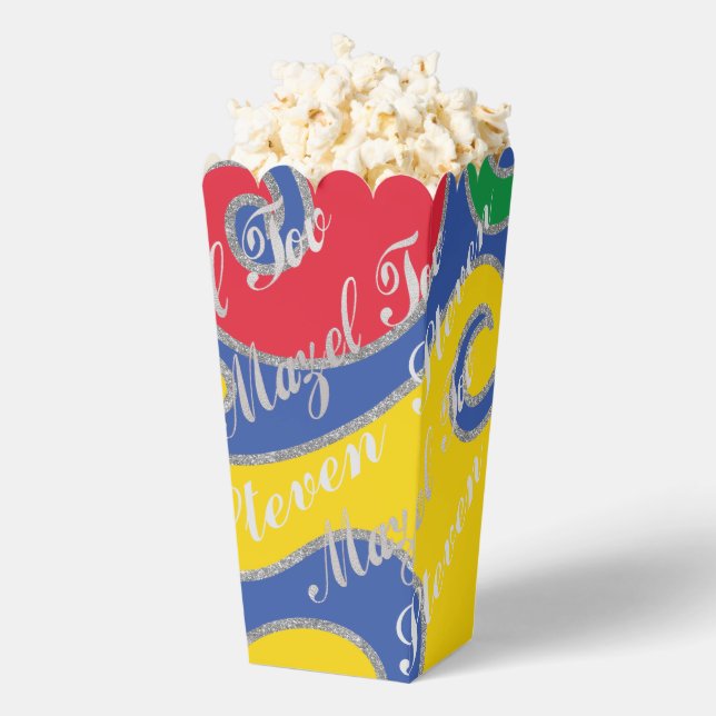 Bar Bat Mitzvah Swirls Favor Box (Popped)