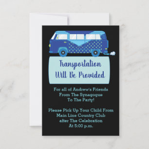 Bar Bat mitzvah Transport Mini carte de bus