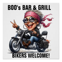 Bar . Bikers Welcome Sign