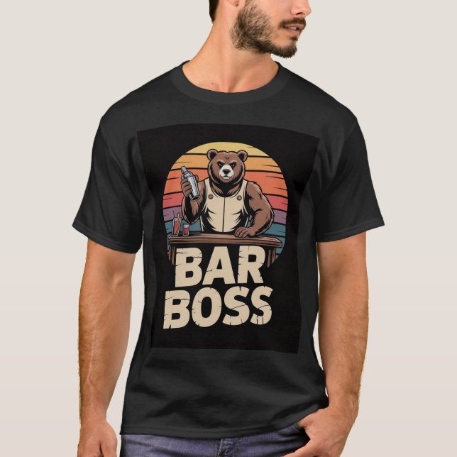 Bar Boss Bear Bartender Shirt (Front)