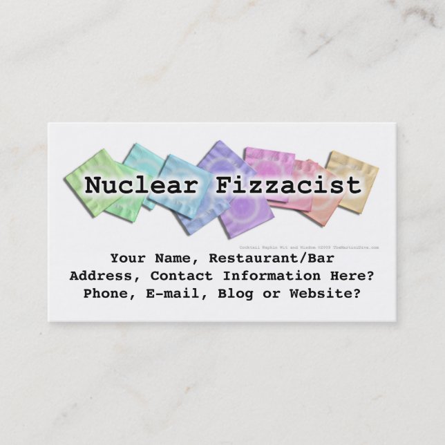 Bar Business Card - Nuclear Fizzacist (Front)