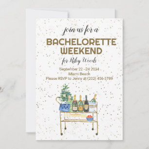 Bar Cart Bachelorette Weekend Grandmillennial Invitation