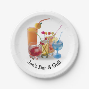 Bar Cocktails Collection Paper Plate