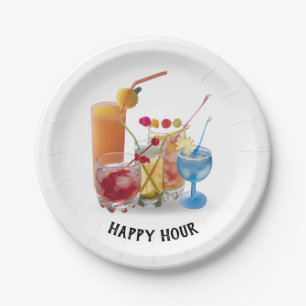 Bar Cocktails Collection Paper Plate