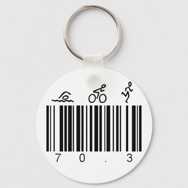Bar code 70.3 keychain (Front)