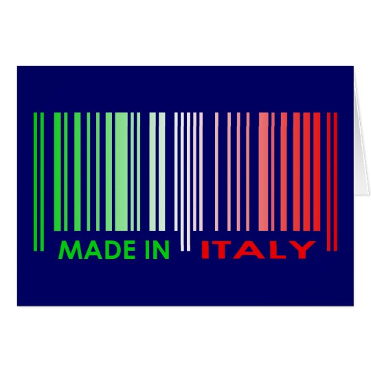 Bar Code Flag Colours ITALY Dark Design Card