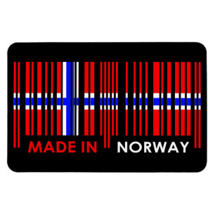 Bar Code Flag Colours NORWAY Design Magnet