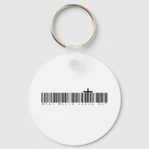 Bar Code WWJD Keychain