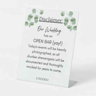 Bar Disclaimer Pedestal Sign