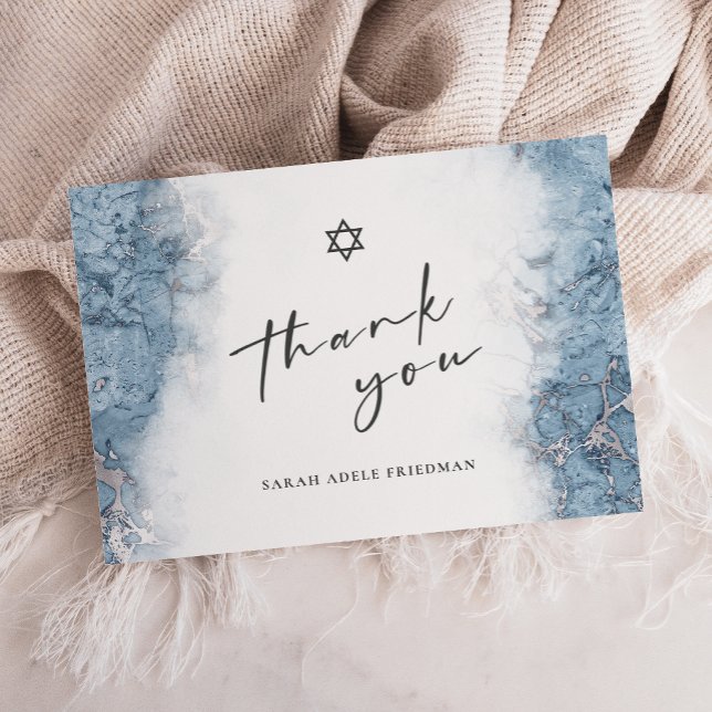 Bar en marbre bleu argenté ou Merci Bat mitzvah (Créateur téléchargé)