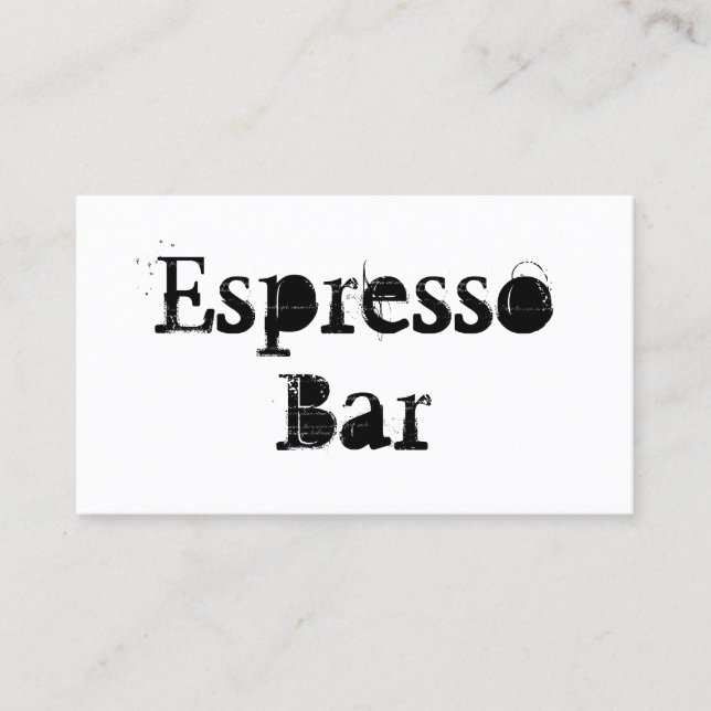 Bar Espresso Blanc Générique - Carte de visite (Devant)