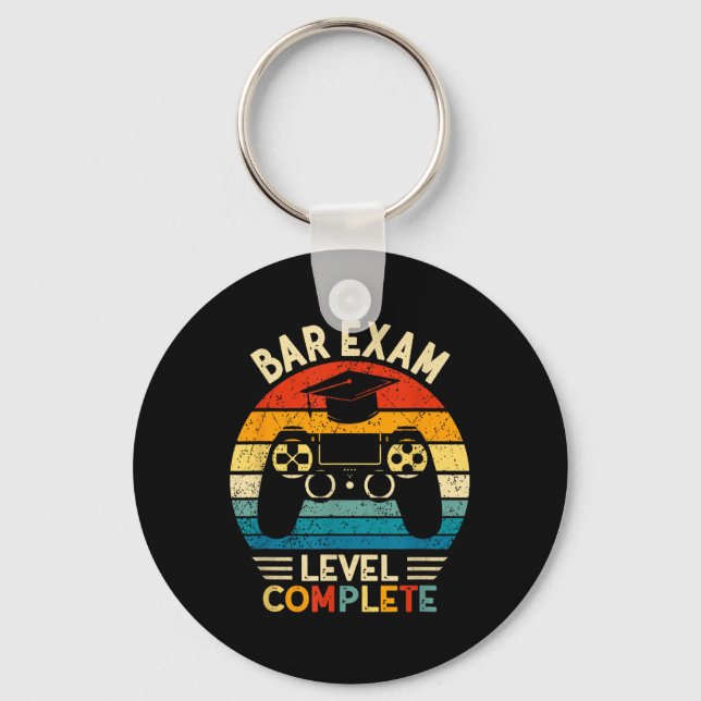 Bar Exam Level Complete Funny Lawyer Law School Gr Keychain (Front)