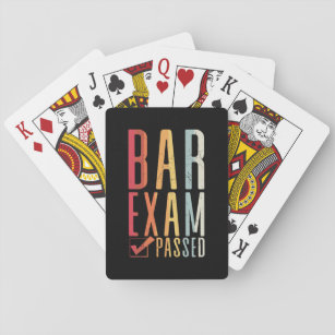 Bar Exam Passed Check Lawyer Passer Law Graduate Playing Cards