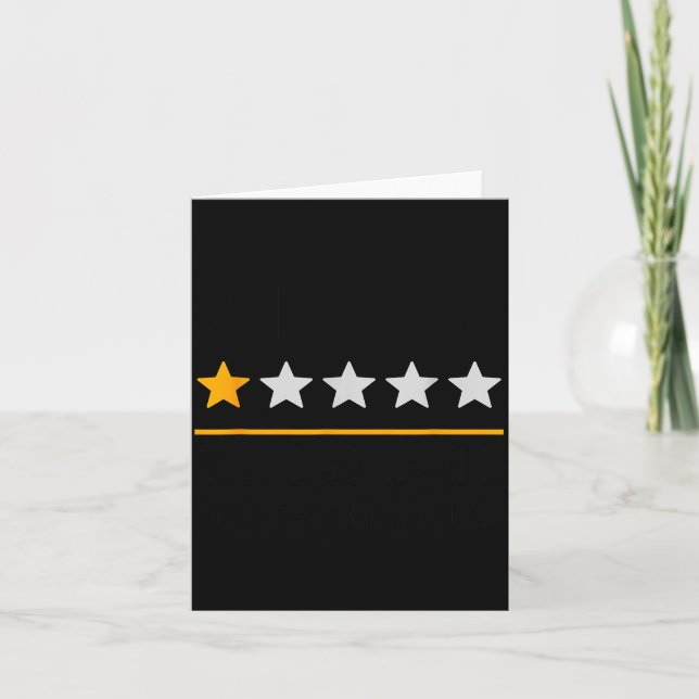 Bar Exam Survivor Funny 1 Star Very Bad Would Not  Card (Front)