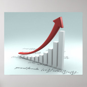 Bar graph and arrow with formula poster