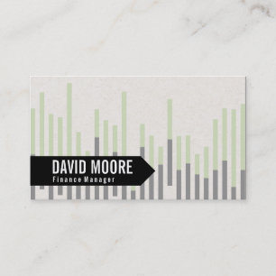Bar Graph (green) Arrow Business Card