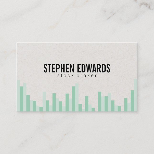Bar Graph (greens) Business Card (Front)