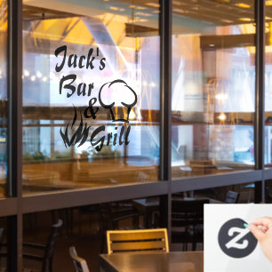 Bar & Grill Custom Business Window Cling