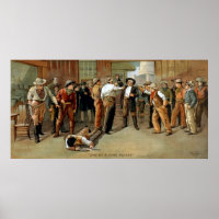Bar gun fight scene from theatre poster