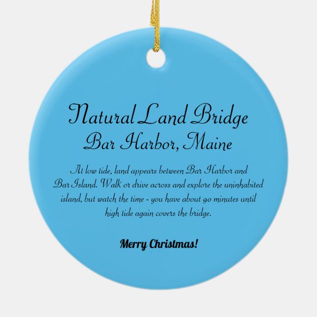 Bar Harbor Land Bridge Ornament (Back)