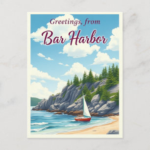 Bar Harbor, Maine – Acadia Coastlines Vintage Postcard