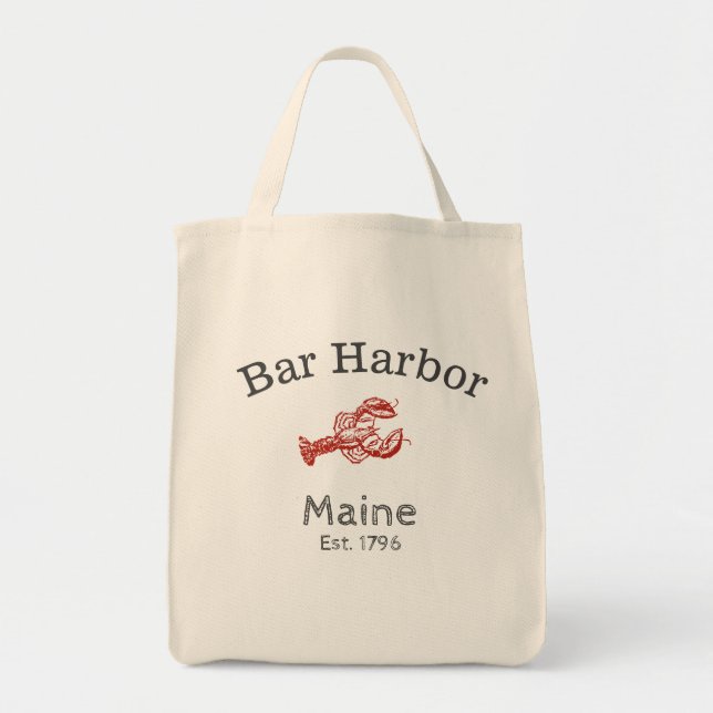Bar Harbor Maine Lobster Tote Bag (Front)