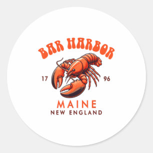 Bar Harbor Maine New England Travel Funny Bar Harb Classic Round Sticker