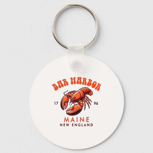 Bar Harbor Maine New England Travel Funny Bar Harb Keychain (Front)