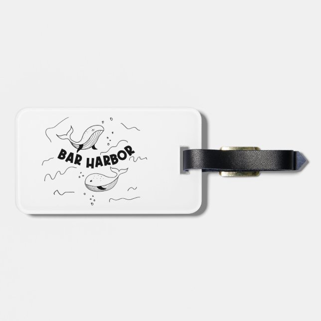 Bar Harbor Maine Whales Luggage Tag (Back Horizontal)