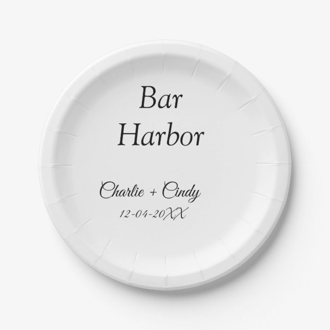 Bar Harbour bachelorette party bridesmaid wedding  Paper Plate (Front)