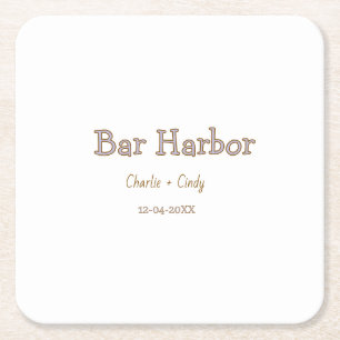Bar Harbour bachelorette party bridesmaid wedding Square Paper Coaster