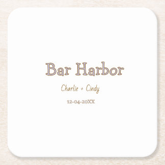 Bar Harbour bachelorette party bridesmaid wedding Square Paper Coaster