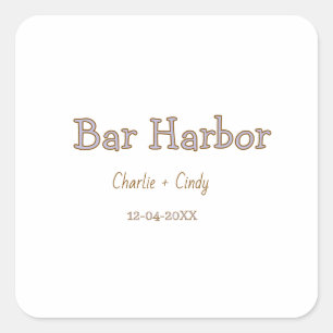 Bar Harbour bachelorette party bridesmaid wedding Square Sticker