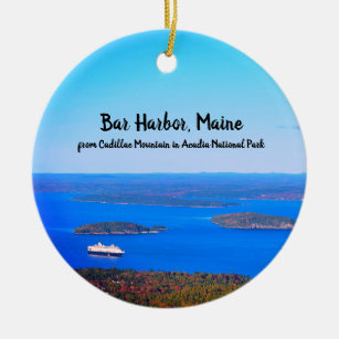 Bar Harbour from Cadillac Round Ornament